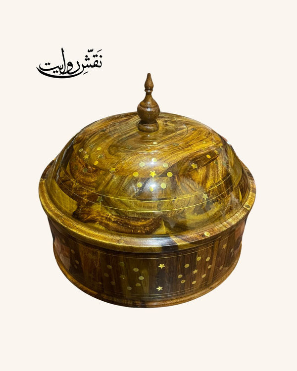 Brass Art  Wooden Hotpot