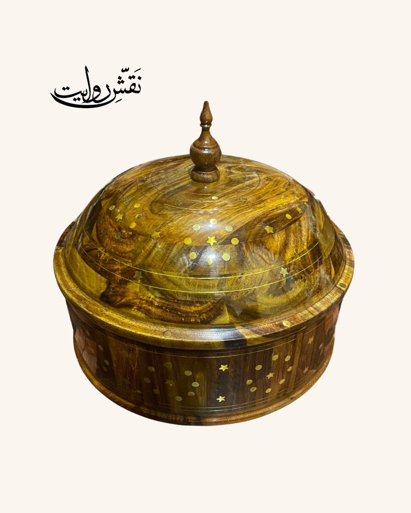 Brass Art  Wooden Hotpot