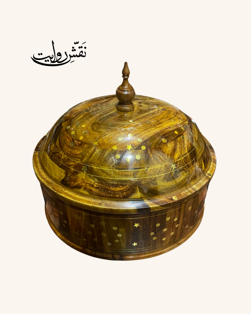 Brass Art  Wooden Hotpot